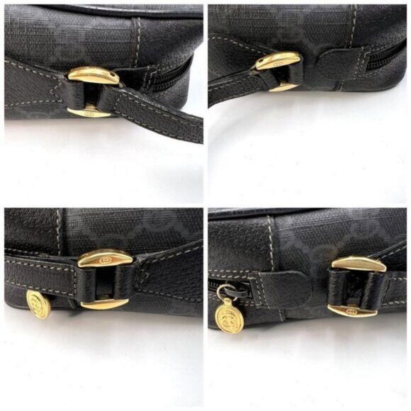 Authentic Gucci GG Vintage Ophidia Sherry Line Crossbody Bag Leather Black Purse - Picture 13 of 13